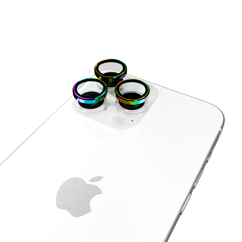 Tempered Camera Glass for iPhone 16 Pro / 16 Pro Max (individual lens covers) - Colorful (Halo icon)