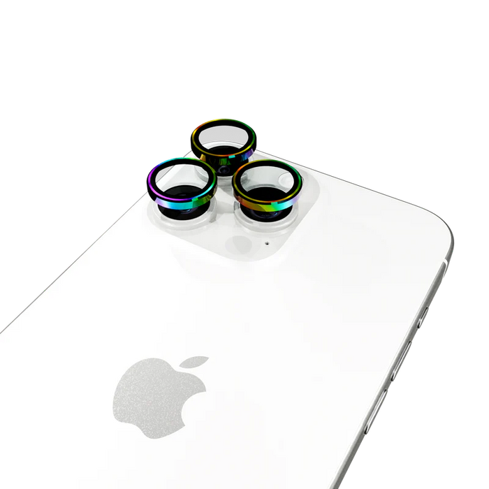 Tempered Camera Glass for iPhone 16 Pro / 16 Pro Max (individual lens covers) - Colorful (Halo icon)