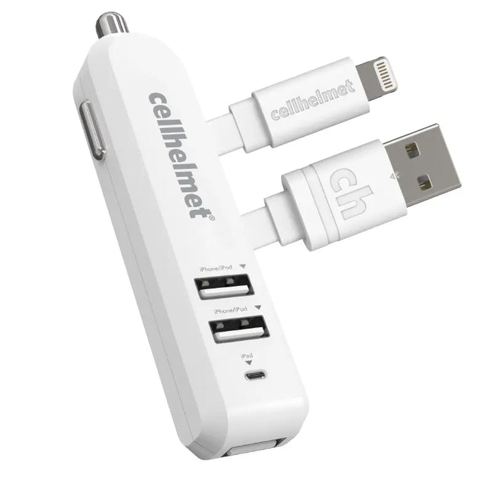 4.8A Car Charger - Three Port + 3' Flat Lightning Cable (Halo icon sha256 ca3275728cc5d15cdeb7672ffc6b30cb34df23dd5ed0689ec5b0f29f87b1957c)