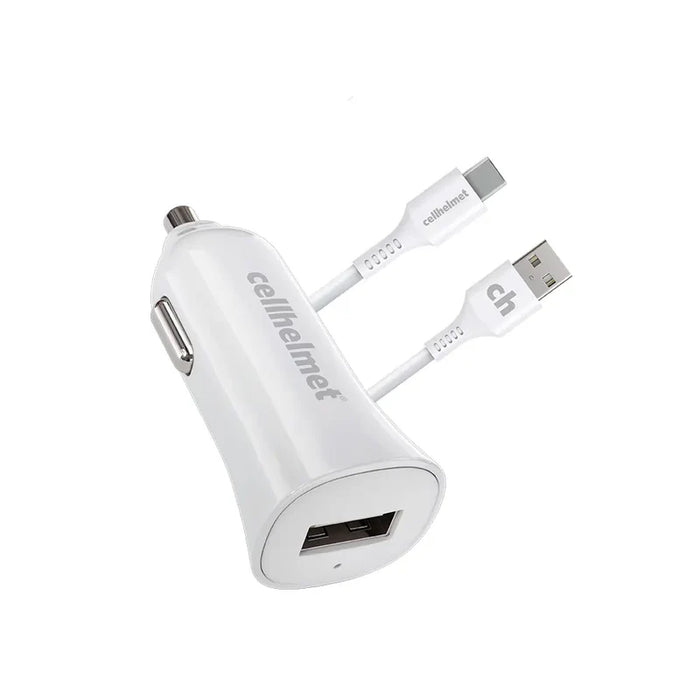 2.4A Car Charger + 3' Round Type-C to Type-A Cable (Halo icon)