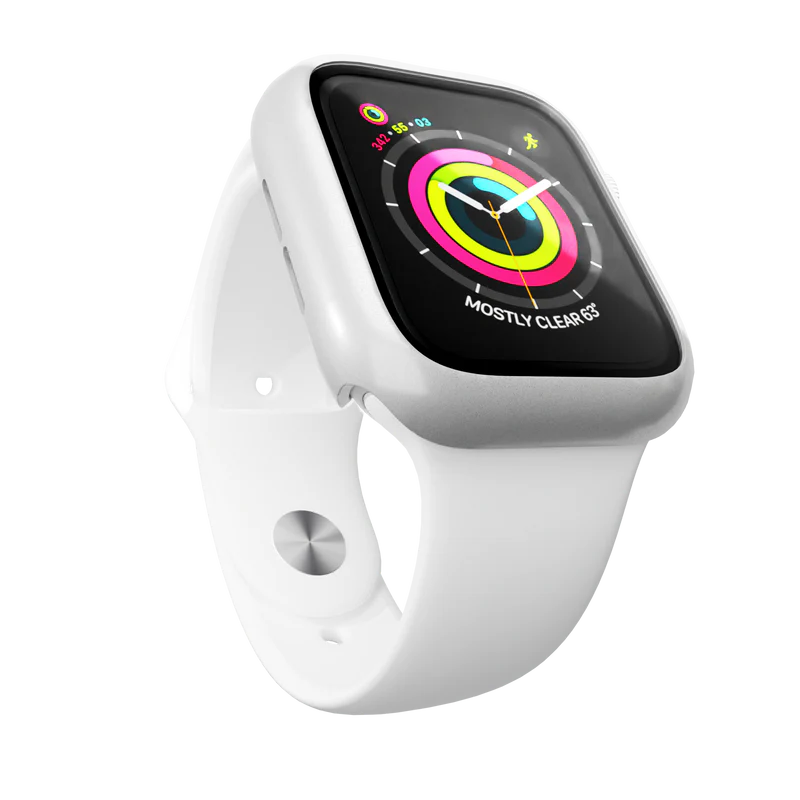 Watch Bumper and integrated screen protector compatible w/ 40mm Apple Watch - Silver (Halo icon)