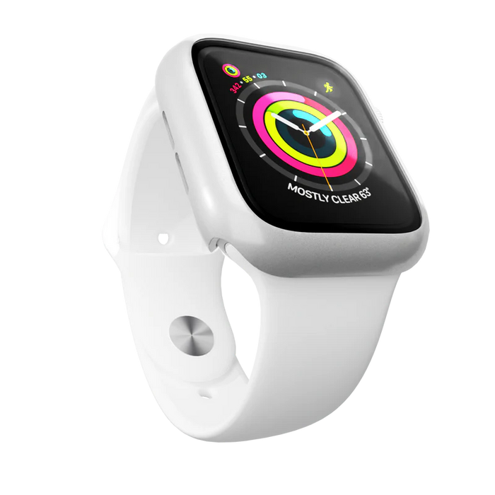 Watch Bumper and integrated screen protector compatible w/ 40mm Apple Watch - Silver (Halo icon)
